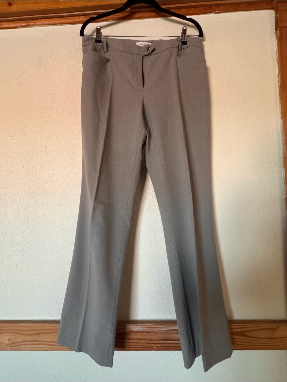 Calvin Klein Light Gray Boot-Cut Dress Pants
